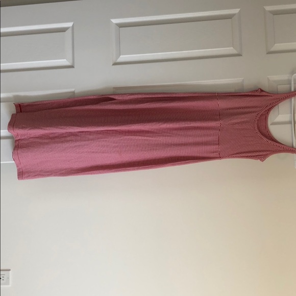 Red and White Striped Maxi Dress - Picture 5 of 6